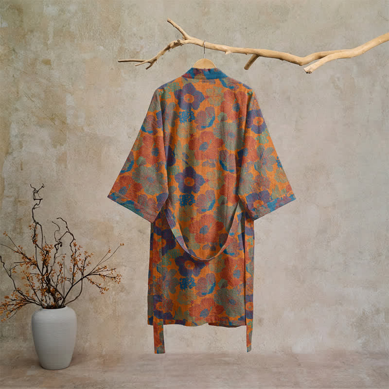 Vintage Flower Cotton Kimono Robe