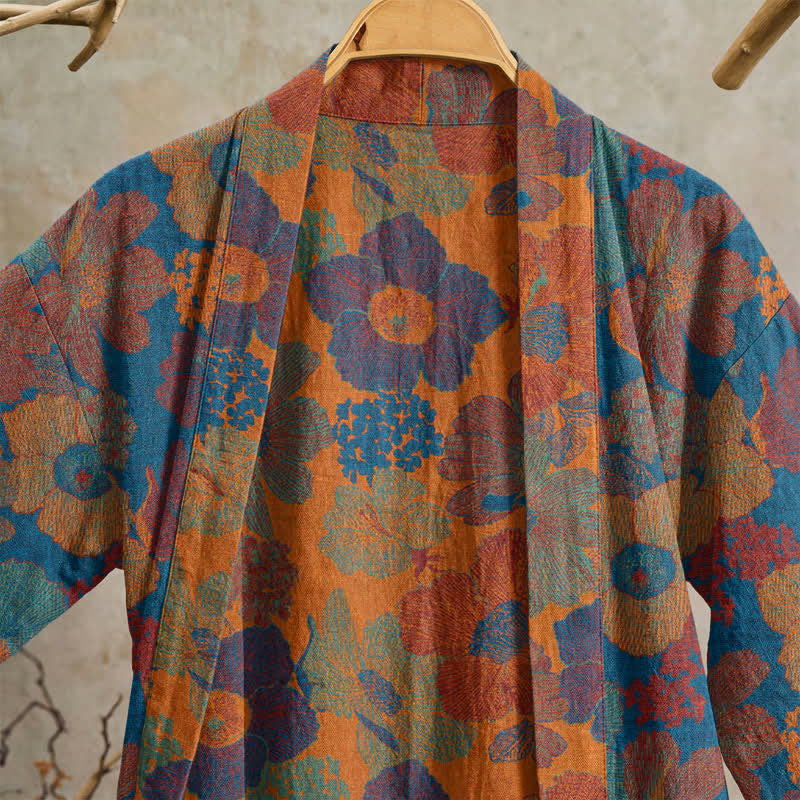 Vintage Flower Cotton Kimono Robe