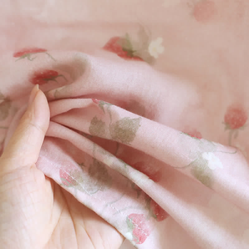 Pink Strawberry Cotton Lounge Nightgown