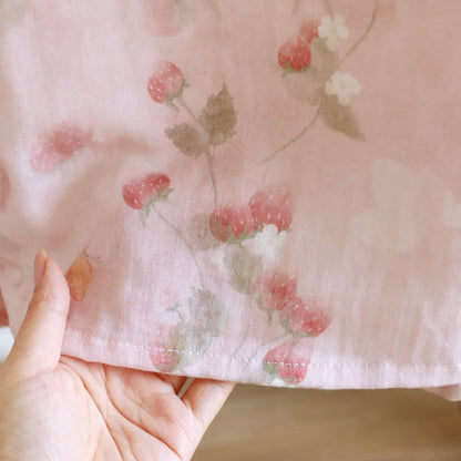 Pink Strawberry Cotton Lounge Nightgown