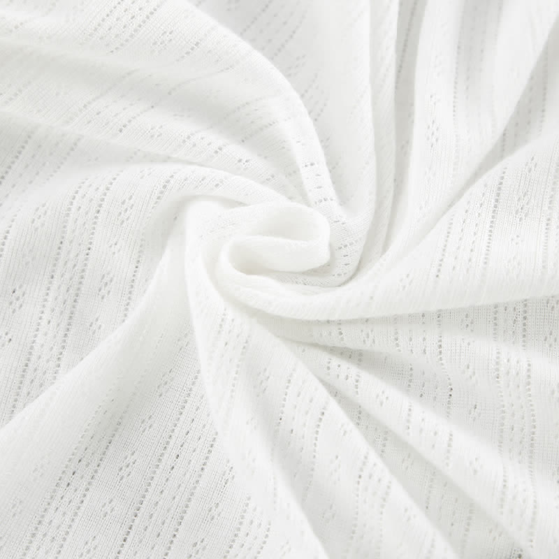 White Ruffle Cotton Loungewear Set