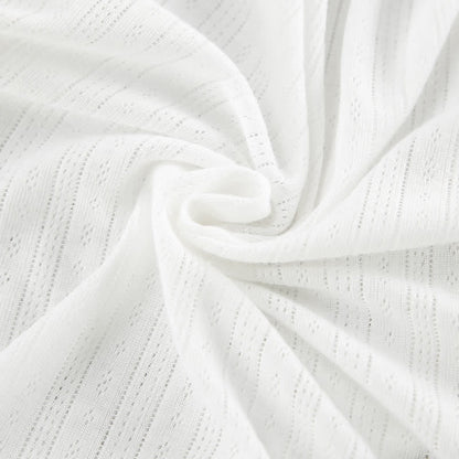 White Ruffle Cotton Loungewear Set