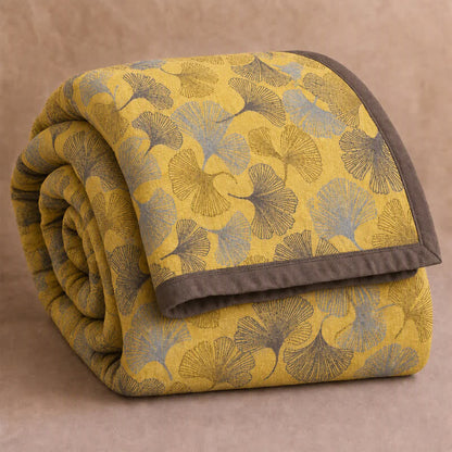 Golden Ginkgo Cotton Gauge Blanket