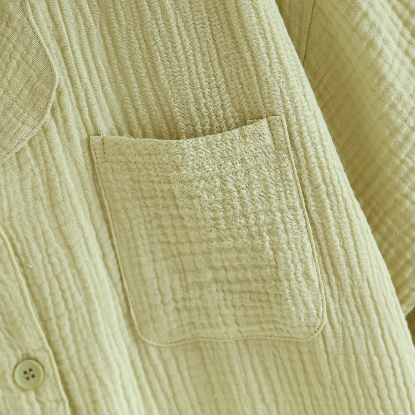 Cotton Gauze Button Front Loungewear Set 100% Cotton After-Bath Wear Autumn Button Front Casual Comfortable Cooling Loungewear Cotton Cotton Gauze Couple Sleepwear Crinkled Texture Dropped Shoulder Elastic Waist Home Lounge Outfit Homewear Indoor L Lightweight Lounge Set Loungewear Minimalist Outerwear-Ready Pajama Pajama Set Patch Pocket Set Short Sleeve Shorts Set Sleepwear Soft Cotton Solid Color Sleepwear Spring Summer Turn-Down Collar Two Piece Set Warm Weather