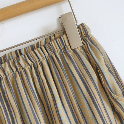 Vintage Striped Cotton Loungewear Set Autumn Breathable Button Front Camp Collar Casual Comfortable Cotton Cotton Gauze Crinkled Texture Elastic Waist Homewear Hong Kong Style Indoor L Lightweight Loose Fit Lounge Set Loungewear Minimalist Outdoor Pajama Pajama Set Patch Pocket Pure Cotton Resort Wear Set Short Sleeve Shorts Set Sleepwear Soft Cotton Spring Striped Summer Two Piece Set Vertical Stripe Vintage Style Warm Weather women