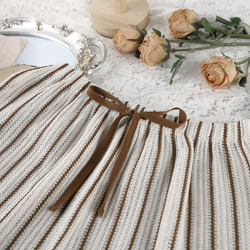 Effortless Stripe Cotton Wrap Resort Loungewear Set