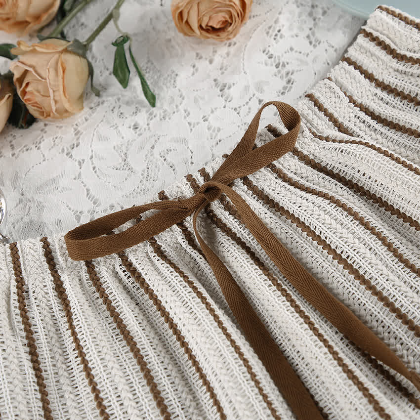 Effortless Stripe Cotton Wrap Resort Loungewear Set