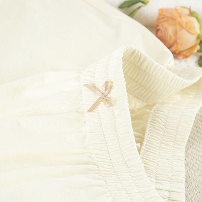 Chic Ruffle Hem Cotton Loungewear Set