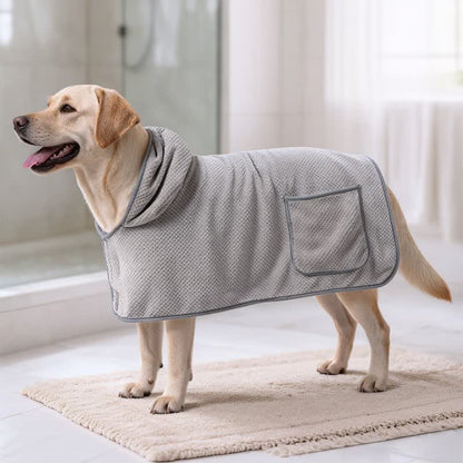 Solid Color Microfiber Dog Bath Robe