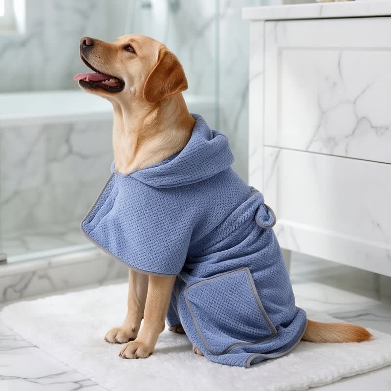 Solid Color Microfiber Dog Bath Robe