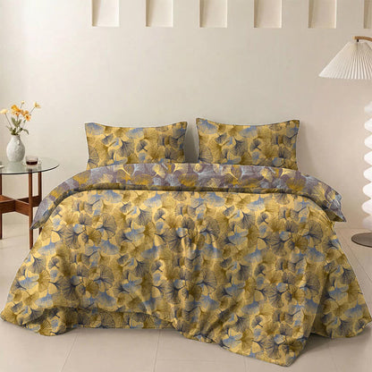 Retro Ginkgo Leaf Cotton Gauze Bedding Set