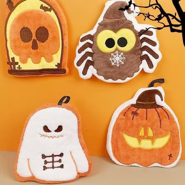 Halloween Element Fleece Hanging Hand Towel