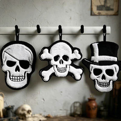 Gothic Skull Fleece Hanging Hand Towel