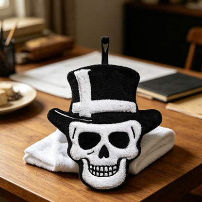 Gothic Skull Fleece Hanging Hand Towel