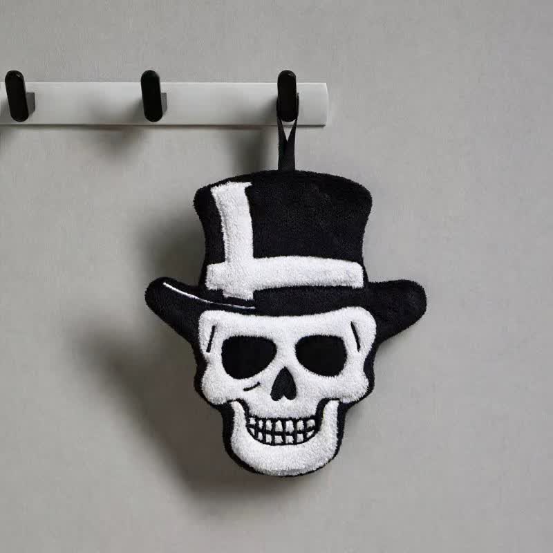 Gothic Skull Fleece Hanging Hand Towel