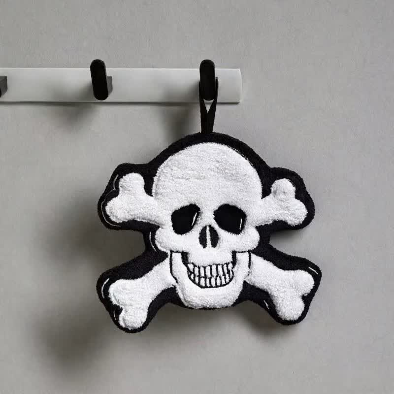 Gothic Skull Fleece Hanging Hand Towel
