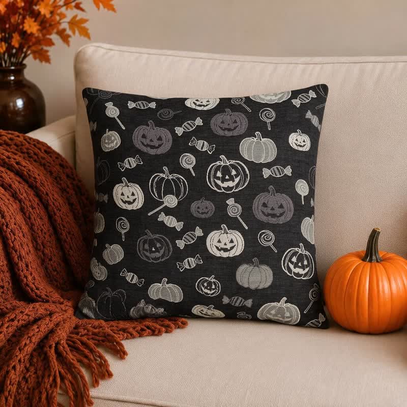 Halloween Pumpkin Candy Cotton Pillow