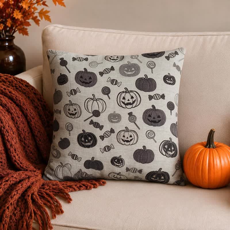 Halloween Pumpkin Candy Cotton Pillow