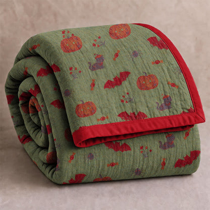 Halloween Pumpkin Cat Spider Cotton Blanket