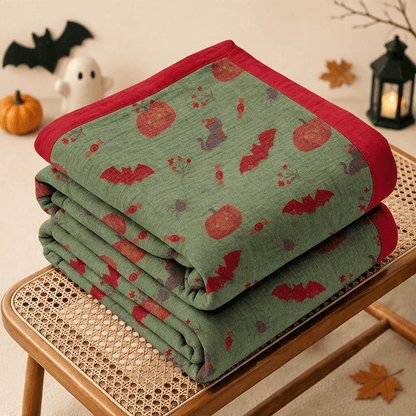 Halloween Pumpkin Cat Spider Cotton Blanket