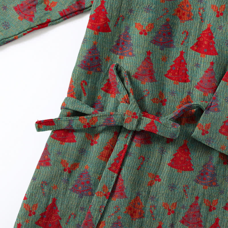 Christmas Tree Cotton Kimono Loungewear Set