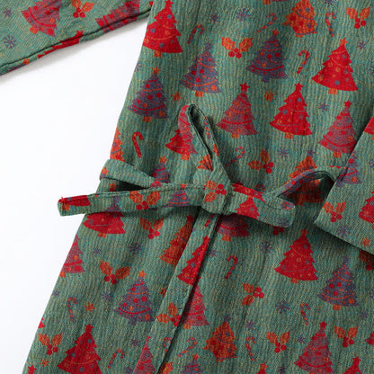 Christmas Tree Cotton Kimono Loungewear Set