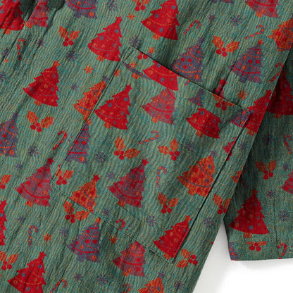 Christmas Tree Cotton Kimono Loungewear Set