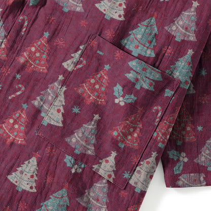 Christmas Tree Cotton Kimono Loungewear Set
