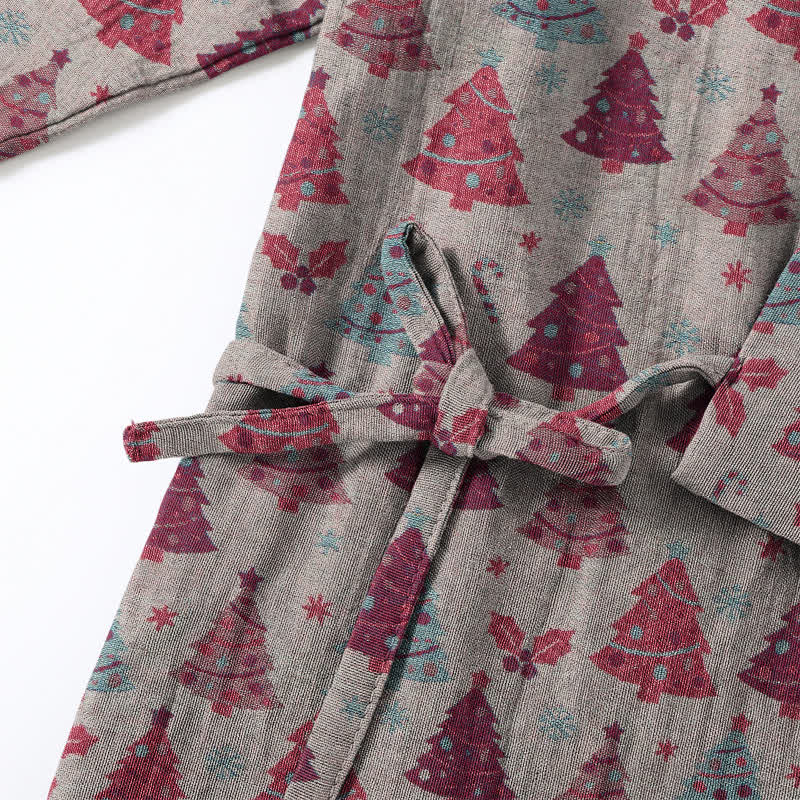 Christmas Tree Cotton Kimono Loungewear Set