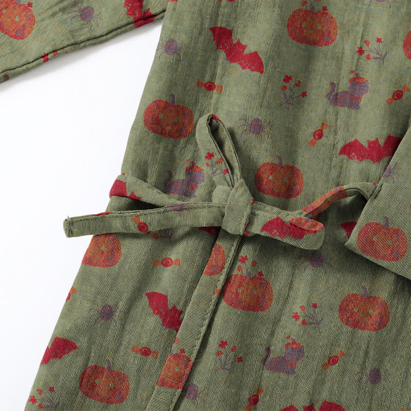 Halloween Pumpkin Bat Cotton Pajama Set