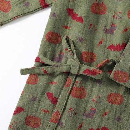 Halloween Pumpkin Bat Cotton Pajama Set