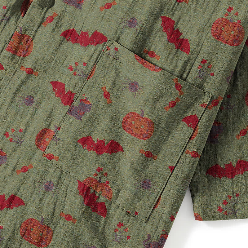 Halloween Pumpkin Bat Cotton Pajama Set