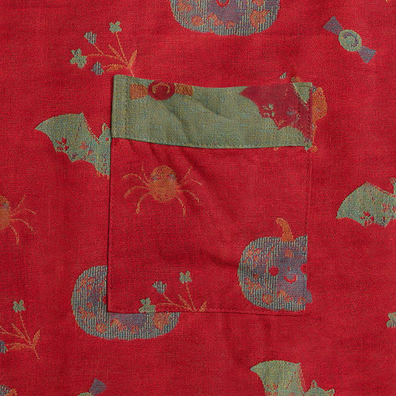 Halloween Pumpkin Cat Cotton Kimono Robe