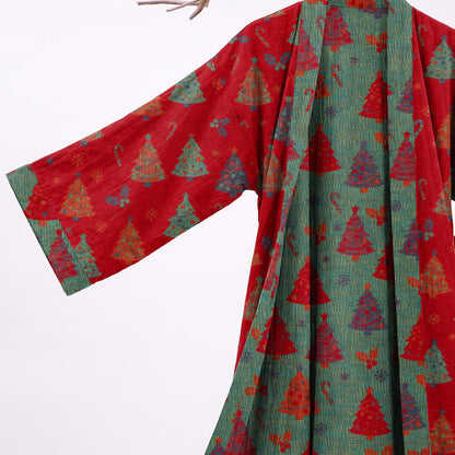 Christmas Tree Cotton Gauze Kimono Robe