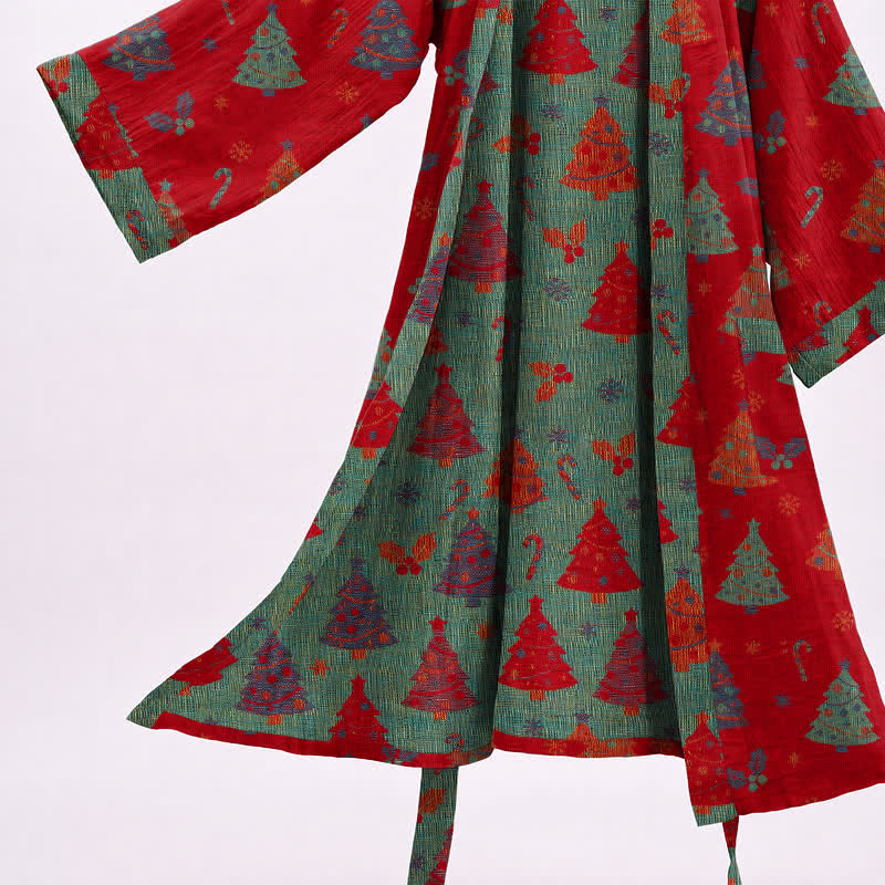 Christmas Tree Cotton Gauze Kimono Robe