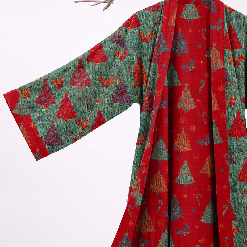 Christmas Tree Cotton Gauze Kimono Robe