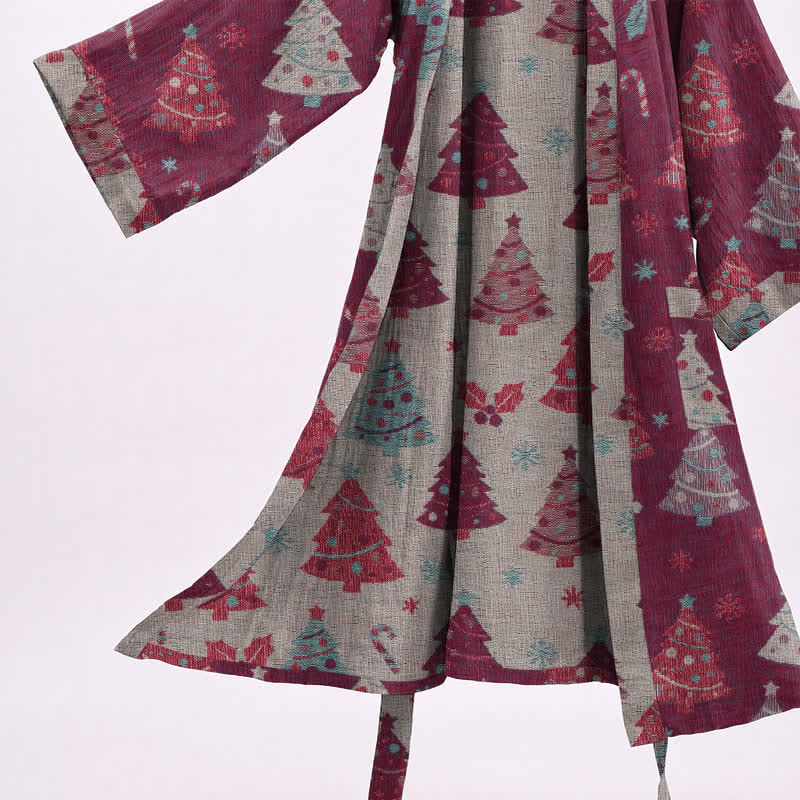 Christmas Tree Cotton Gauze Kimono Robe