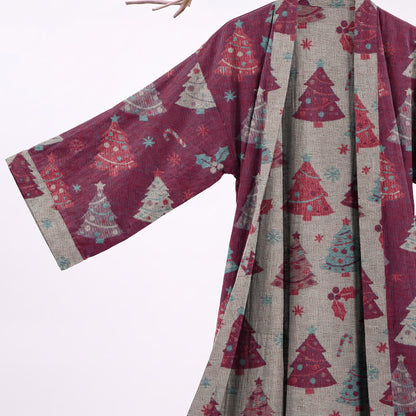 Christmas Tree Cotton Gauze Kimono Robe