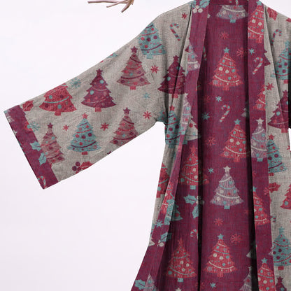 Christmas Tree Cotton Gauze Kimono Robe