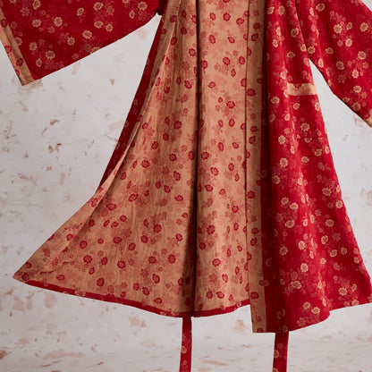 Retro Flower Cotton Gauze Kimono Robe