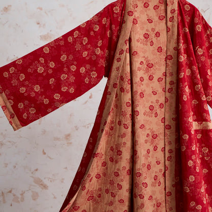 Retro Flower Cotton Gauze Kimono Robe