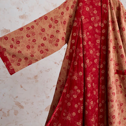 Retro Flower Cotton Gauze Kimono Robe