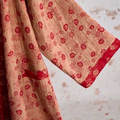 Retro Flower Cotton Gauze Kimono Robe