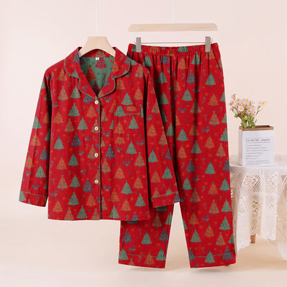 Christmas Tree Cotton Gauze Loungewear Set