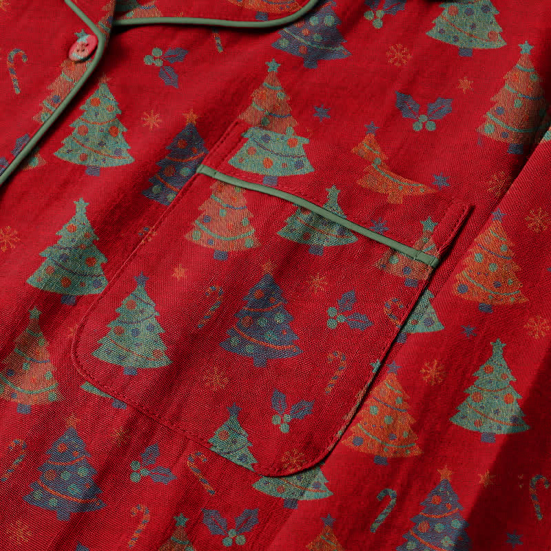 Christmas Tree Cotton Gauze Loungewear Set
