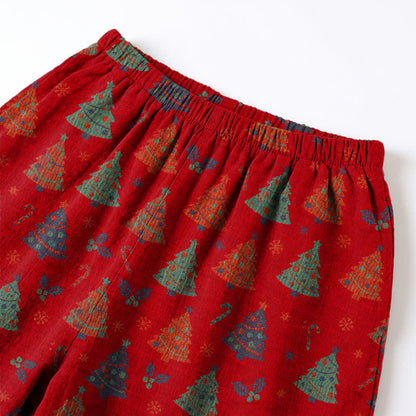 Christmas Tree Cotton Gauze Loungewear Set