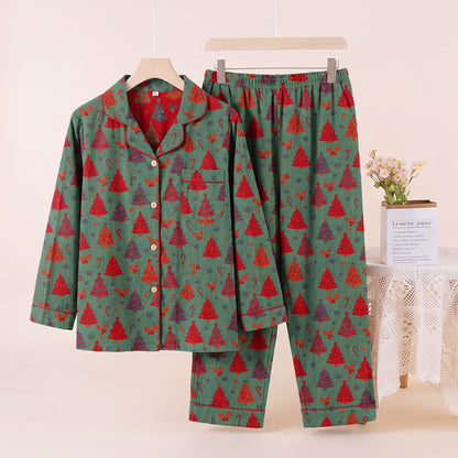 Christmas Tree Cotton Gauze Loungewear Set