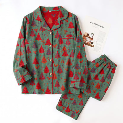 Christmas Tree Cotton Gauze Loungewear Set