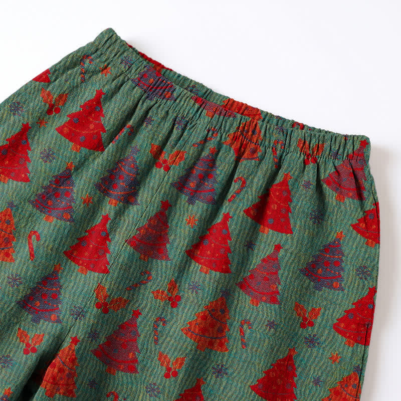 Christmas Tree Cotton Gauze Loungewear Set