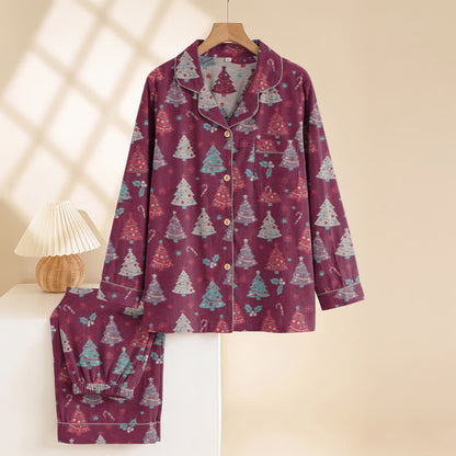 Christmas Tree Cotton Gauze Loungewear Set